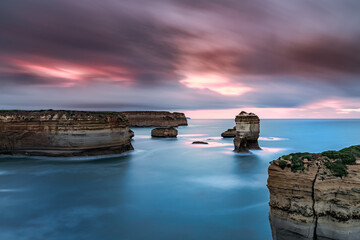marbled ocean-scape along great ocean road long exposure Australia