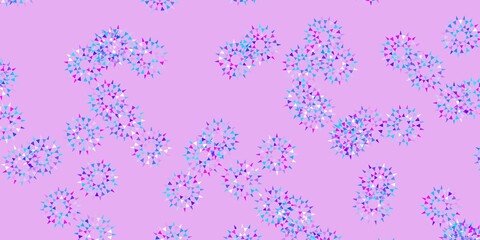 Light pink, blue vector natural layout with flowers.