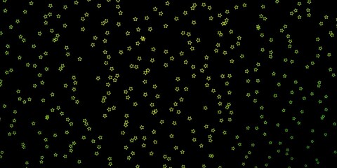 Dark Green, Yellow vector template with neon stars.