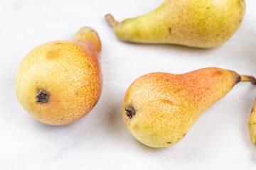 Fresh Pears on the grey marble table