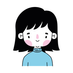 smiling woman in a white background