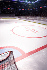 Empty hockey arena in 3d render background © Ast 