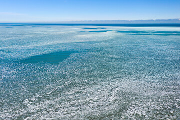 Lake Michigan Icy Aerial
