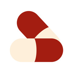 pills of a red and white color
