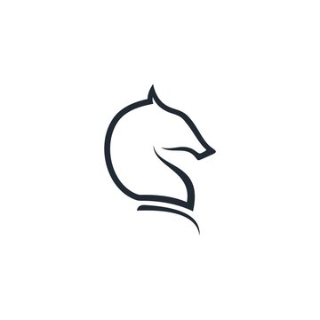 Abstract horse logo, silhouette, simple