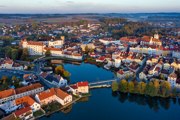 Jindrichuv Hradec Castle Pond Aerial