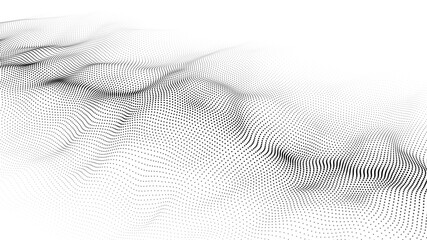 Vector abstract white futuristic background. Wave 3d. Big data. Futuristic vector illustration.