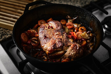 grilled meat with vegetables