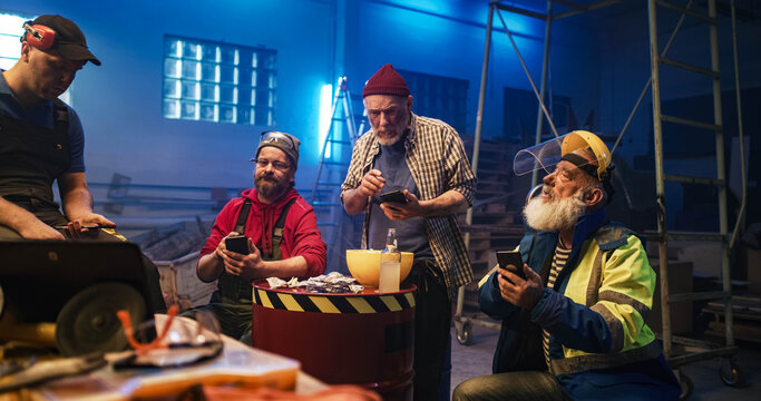 Men making online bets and discussing match - Powered by Adobe