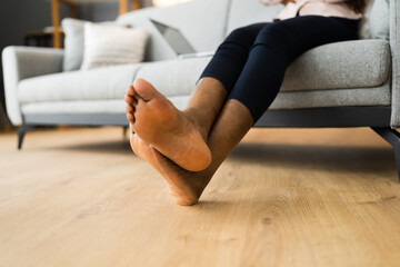 American African Barefoot Woman Legs