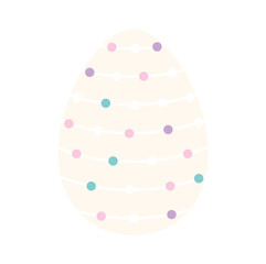 white easter egg with dots
