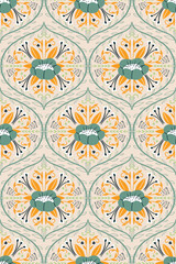 Vector seamless floral damask pattern. Rich ornament, old Damascus style. 