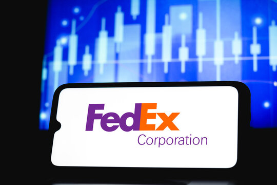 February 12, 2021, Brazil. In this photo illustration the FedEx Corporation logo seen displayed on a smartphone screen.