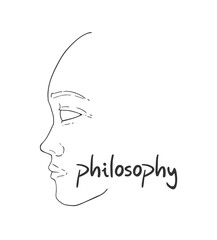 Elegant philosophy face line draw