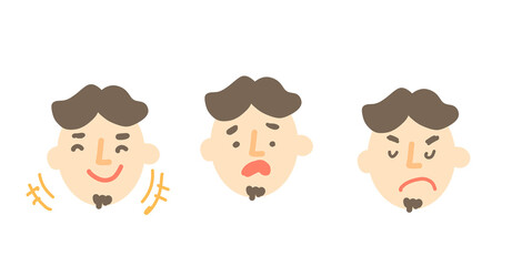 いろんな表情の顔3個セット