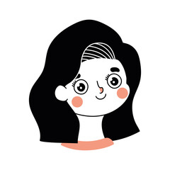 teen woman with black hair