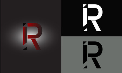 R Gradient letter logo design template. Red letters R on dark background. Creative minimal vector emblem. Graphic Alphabet Symbol for Corporate Business Identity. Vector element