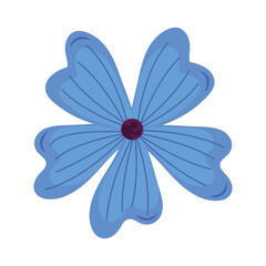 flower with blue petals easter season nature icon vector illustration design