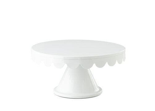 White Metal Cake Stand on a White Background