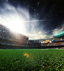 Empty American football soccer stadium