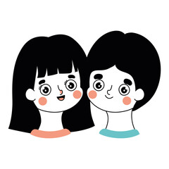 romantic couple smiling on a white background