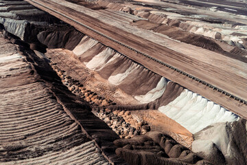 Aerial photo of Sandy Textures in open coal mining pit Gartzweiler