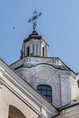 Fototapeta na wymiar Dominican Church of the Holy Spirit in Vilnius Old Town, built in 1408. Vilnius, Lithuania.