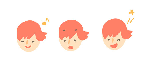 いろんな表情の顔3個セット