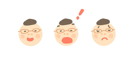 いろんな表情の顔3個セット