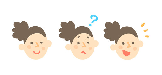 いろんな表情の顔3個セット