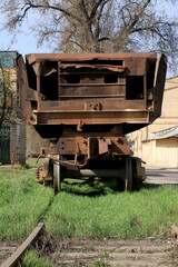 Fototapeta na wymiar old rusty freight wagon