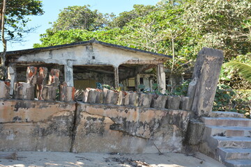 Ruins of a beach house