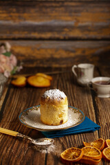 Small cake in a plate