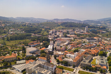 Fototapeta na wymiar Guimaraes drone aerial city view in Portugal