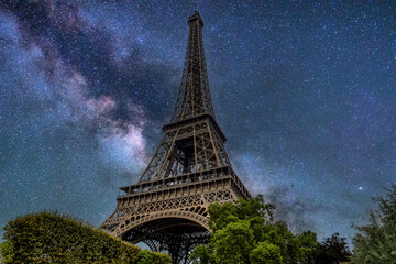 Eiffel Tower composite with Mily Way background © Paul Van Buekenhout