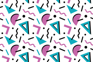Seamless Teal and Purple 80's Pattern