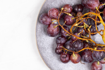 Fresh Grapes served on the plate