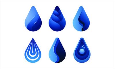 set of blue drops