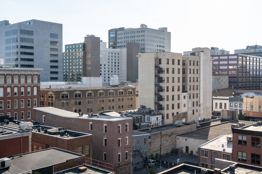 Large Stone Buildings In Downtown Harrisburg, USA