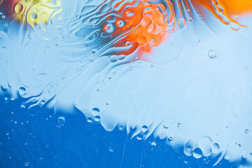Close up view of blue orange colorful  abstract design, texture. Beautiful backgrounds.