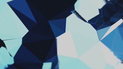 3d Triangle Abstract Minimal Background in Blue and White Color with Strong Contrast Areas