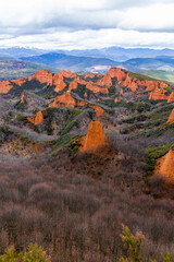 Landscape of Las Medulas. Ancient Roman gold mines. Spain 
