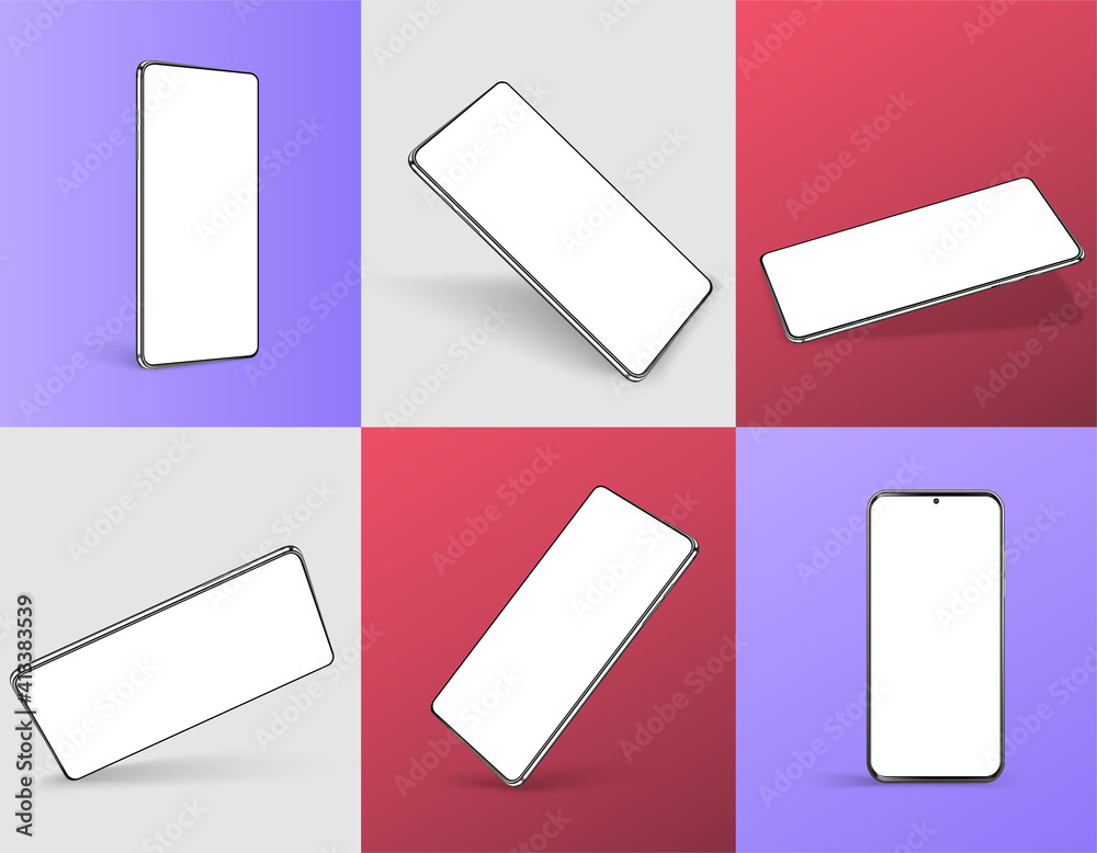 Canvas Prints realistic smartphone mockup. device ui, ux mockup for presentation template. cellphone frame with bl