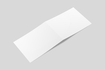 Realistic blank a4 bifold brochure for mockup. Paper illustration. 3D Render.