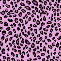 Abstract modern leopard seamless pattern. Animals trendy background. Pink and black decorative vector stock illustration for print, card, postcard, fabric, textile. Modern ornament of stylized skin.