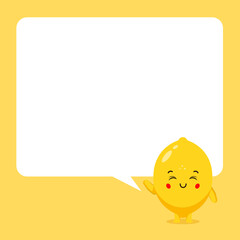 Cute Lemon with Speech Bubbles