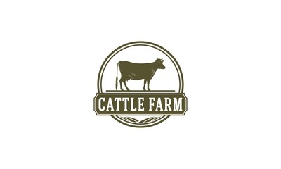 logo for cattle farm in white background