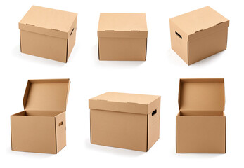 set of cardboard boxes
