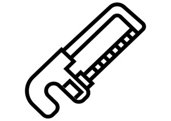 Hacksaw line and glyph icon, construction and carpentry, handsaw sign vector graphics, editable stroke linear icon, eps 10
