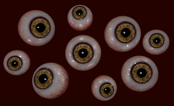 充血するたくさんの眼球